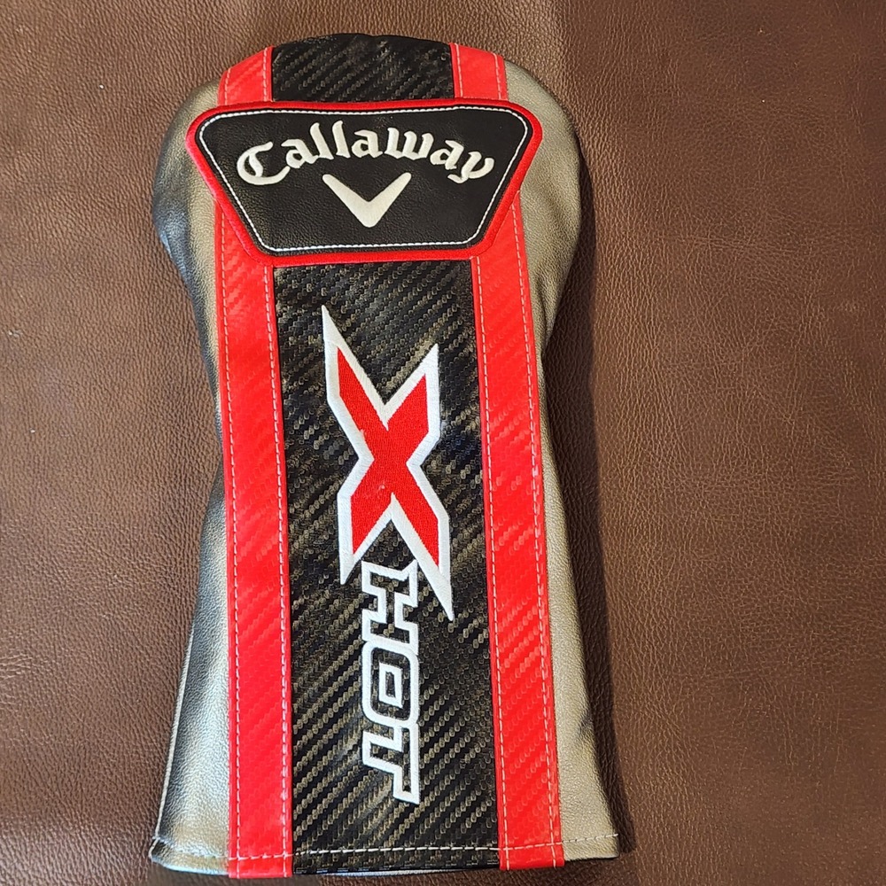 Callaway X Hot Headcover Fairway Wood Silver Red Carbon Fiber Golf Club Cover